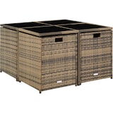 thumbnail of tectake Rattan Sitzgruppe Bilbao inkl. Schutzhülle 4+4+1 - Farbe Natur - Outdoor Möbel - Polyrattan Garten Lounge