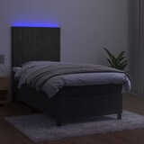 thumbnail of vidaXL Boxspringbett mit Matratze & LED Dunkelgrau 100x200 cm Samt