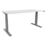 thumbnail of Schreibtisch elektrisch höhenverstellbar, 160x80cm, weiß/silber