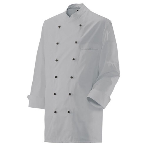 200 - Kochjacke langarm : silbergrau 65% Polyester 35%Baumwolle 220 g/m² S