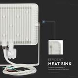 thumbnail of V-TAC VT-50-S-W   LED Draaibare Schijnwerper - Samsung - PIR Sensor - IP65 Waterdicht - Wit - 50W - 4000 Lumen - 3000K