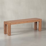 thumbnail of Sitzbank Landhaus-Stil: Massivholz Akazie, 200 kg Belastung, handgefertigt. Beige, 140x35x45 cm | Kadima Design