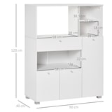 thumbnail of Aparador Auxiliar para Microondas Alacena Buffet de Cocina con 2 Armarios de Puertas 1 Cajón y Estantes de Almacenamiento 90x40x120 cm
