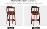 thumbnail of Barhocker 1 Stück aus Echtleder und Holz in Schwarz/Elfenbein-Weiß, 360° drehbar, Sitzhöhe 74,9 cm