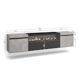 thumbnail of Wohnzimmer TV-Schrank, Viel Stauraum, 200x35x45cm, Für TV-Geräte bis zu 80“, Elektrischer Kamin, Hängend, Moderner Stil, Zementgrau _ 52_23