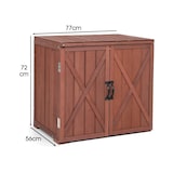 thumbnail of COSTWAY Mobiletto da giardino in legno, armadio per esterni, 77 x 56 x 72 cm, armadio porta attrezzi con doppie ante e maniglie