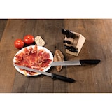 thumbnail of Arcos Juego de Cuchillos de 6 piezas (5 Cuchillos + 1 Tijeras), Hoja de Acero Inoxidable NITRUM, Mangos de Polipropileno, Bloque madera, Color marrón