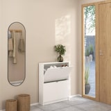 thumbnail of WellHome - Zapatero Abatible de Madera con 2 Compartimentos en color Blanco 71 x 17 x 86 cm - Adaja