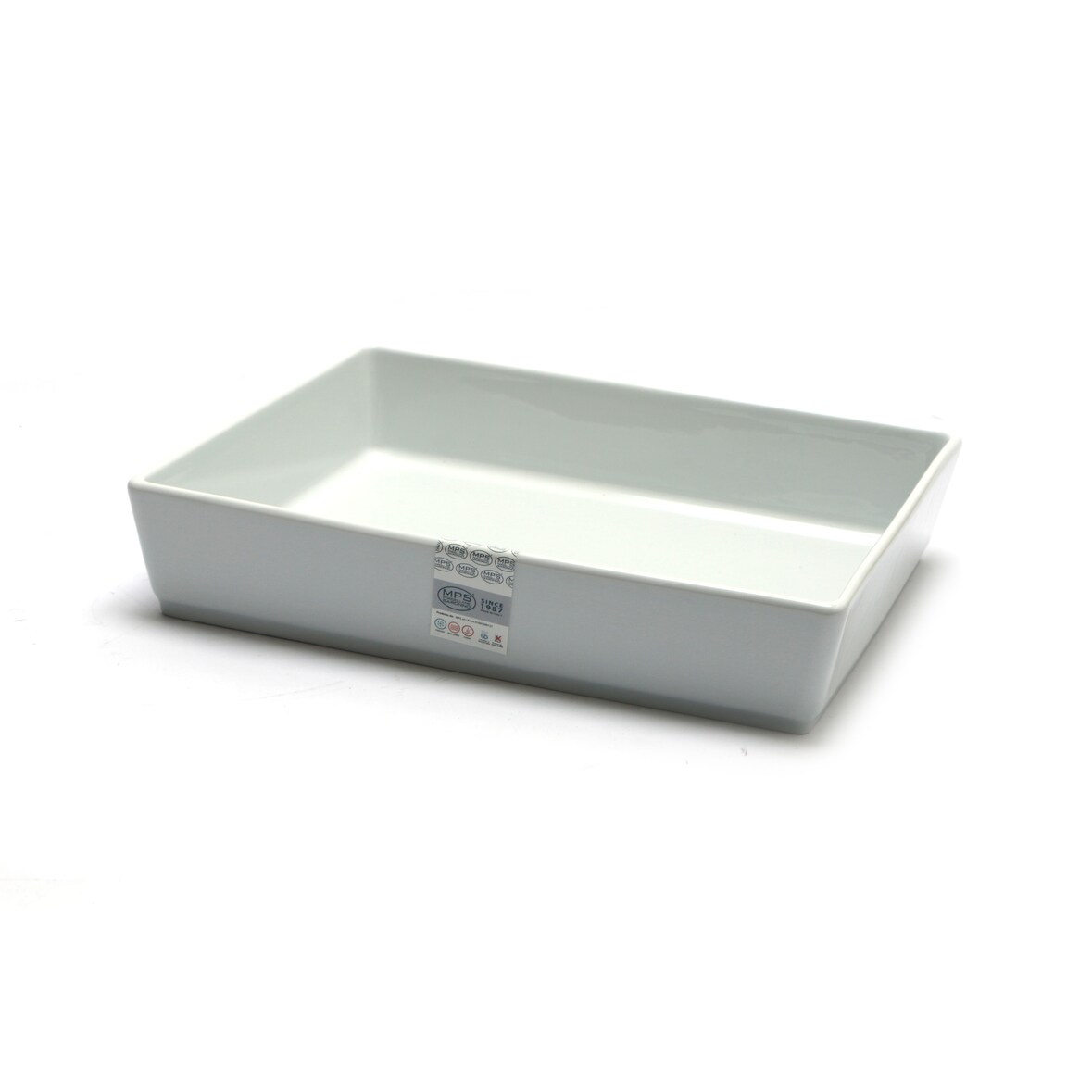MPS Porcellane di Saronno pirofila in porcellana liscia Gastronorm 1.2 rettangolare cm 32,7x26,5 H 6,8 bianco 1084