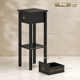thumbnail of HOMCOM mesa auxiliar estilo moderno mesita auxiliar con cajón y estante de almacenamiento para sala de estar dormitorio 30x30x75 cm negro