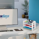 thumbnail of Relaxdays Briefablage, Büro Organizer aus MDF, A4 Papier, 3 Fächer, leichte Dokumentenablage HBT 27 x 32,5 x 25 cm, weiß