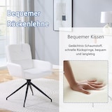 thumbnail of Drehbarer Esszimmerstuhl PU-Leder Weiß/Schwarz, Metall, 85 cm, 360° drehbar