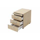 thumbnail of PROREGAL Rollcontainer Karri | Ahorn | HxBxT 59x42,8x58cm | Relinggriff | 3 Schübe | Kugelführung, Teilauszug