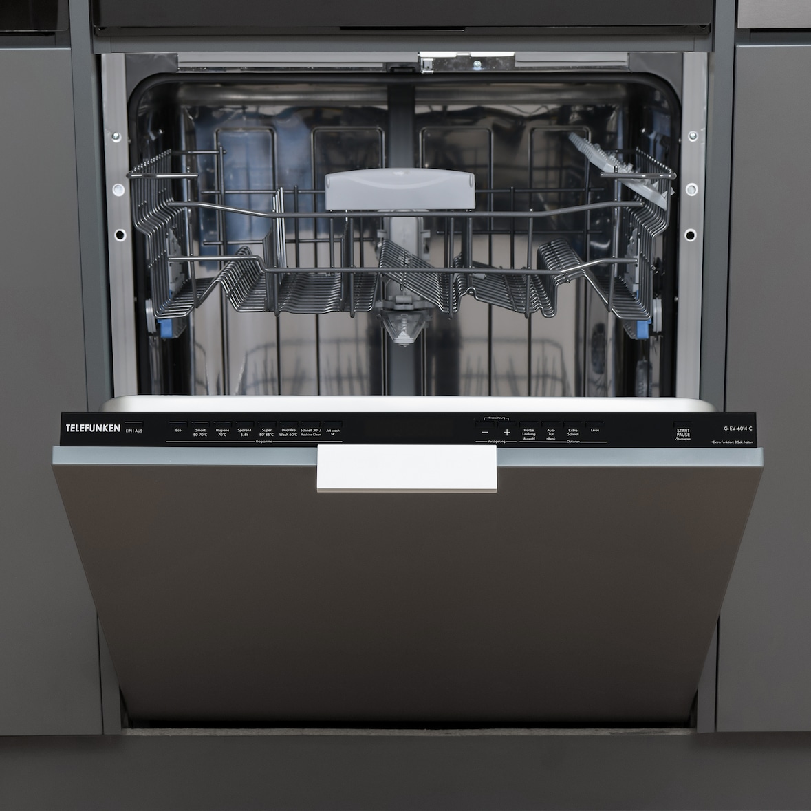 Telefunken Geschirrspüler vollintegriert | Einbauspülmaschine 60 cm | 12 Gedecke | 9 Programme | AquaStop | G-EV-6014-C