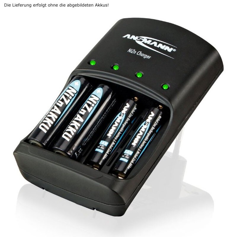Ansmann Schnell-Ladegerät für NiZn 1,6 Volt Akku 900mWh und 2500mWh