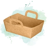 thumbnail of PACKNWOOD - 500u - Mini cesta de cartón kraft 95x70mm H35mm - 210CPANIER