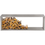 thumbnail of DELUKE® Kaminholzregal Metall PREMIUM Innen und Aussen Edelstahl Brennholzregal innen Kaminholzständer Kaminholzhalter Feuerholzregal Aussen 40x50x150