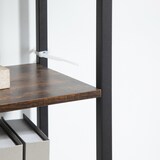 thumbnail of HOMCOM Libreria Moderna Stile Industriale con 4 Ripiani e 2 Armadietti, Scaffale in Metallo e Legno per Casa e Ufficio, 90x30x159.5cm, Nero e Marrone