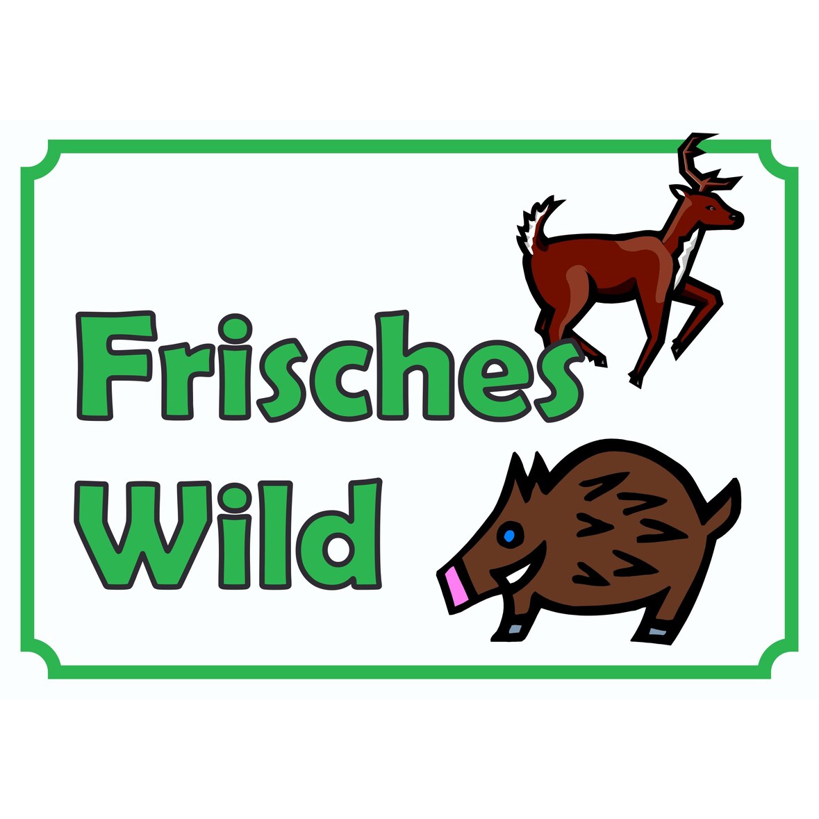 Verkaufsschild Schild Frisches Wild A1 Rückseite selbstklebend
