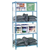 thumbnail of SimonRack Metallregal, 1800x900x400 mm, 5 Ebenen, Metallboden, 180 kg Biegepunkt, Blau/Weiss - Simonclick