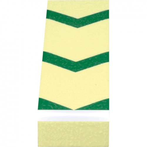 Aufkleber I PERMALIGHT power langnachleuchtend Treppenmarkierungswinkel, Pfeil abwärts, R10, Alu, 50x200x25mm, ASR DGUV 108-003