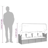 thumbnail of vidaXL Outdoor-Loungebett mit Dach und Kissen Grau Poly Rattan