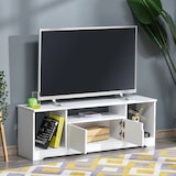 thumbnail of HOMCOM Mueble de TV para Televisor de hasta 42" Mesa para TV de Salón Moderna con Armario de Doble Puerta y 3 Compartimentos Abiertos 120x30x41cm
