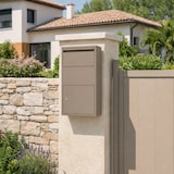 thumbnail of Boîte aux lettres murale coloris taupe – Acier galvanisé, ouverture double