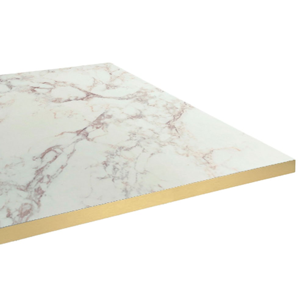 Restootab - Dienblad 70x70 olympo marmer decor messing randen