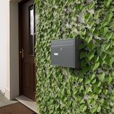 thumbnail of Relaxdays Briefkasten mit Namensschild, HBT: 31 x 36 x 10 cm, wetterfest, 4 Schlüssel, Postkasten Querformat, grau