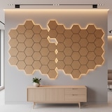 thumbnail of Pack 10 Panel Acústico de Pared Hexagonal Madera Natural - Turku 30x30x1cm