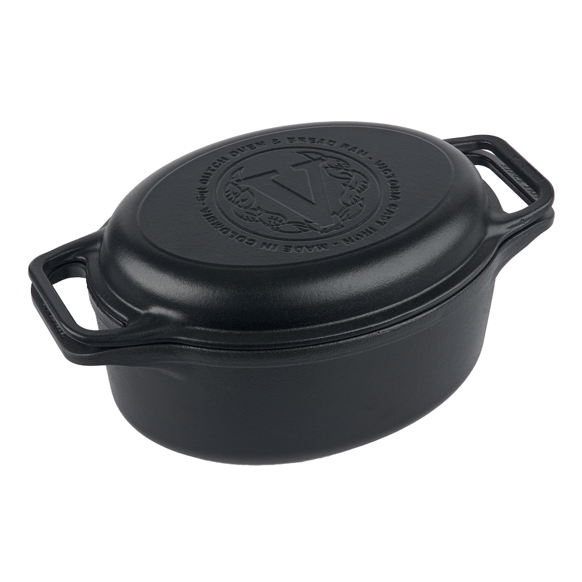 Horno Holandés Olla Inducción Hierro Fundido Curado 31cm, Tapa - Sartén, 5,7L, sin PTFE, Victoria, 38847 Negro
