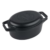 thumbnail of Horno Holandés Olla Inducción Hierro Fundido Curado 31cm, Tapa - Sartén, 5,7L, sin PTFE, Victoria, 38847 Negro