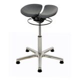 thumbnail of PROREGAL Zweiteiliger Hocker Kansas | Sitzhöhe 50-68cm | Ø 61cm | Tragfähigkeit 110kg | Aluminium-Fußkreuz mit Gleiter | Silber/Schiefergrau