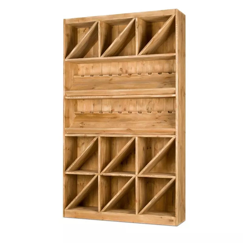 TRADIS Étagère à vin H195 cm, capacité 200 bouteilles, bois massif