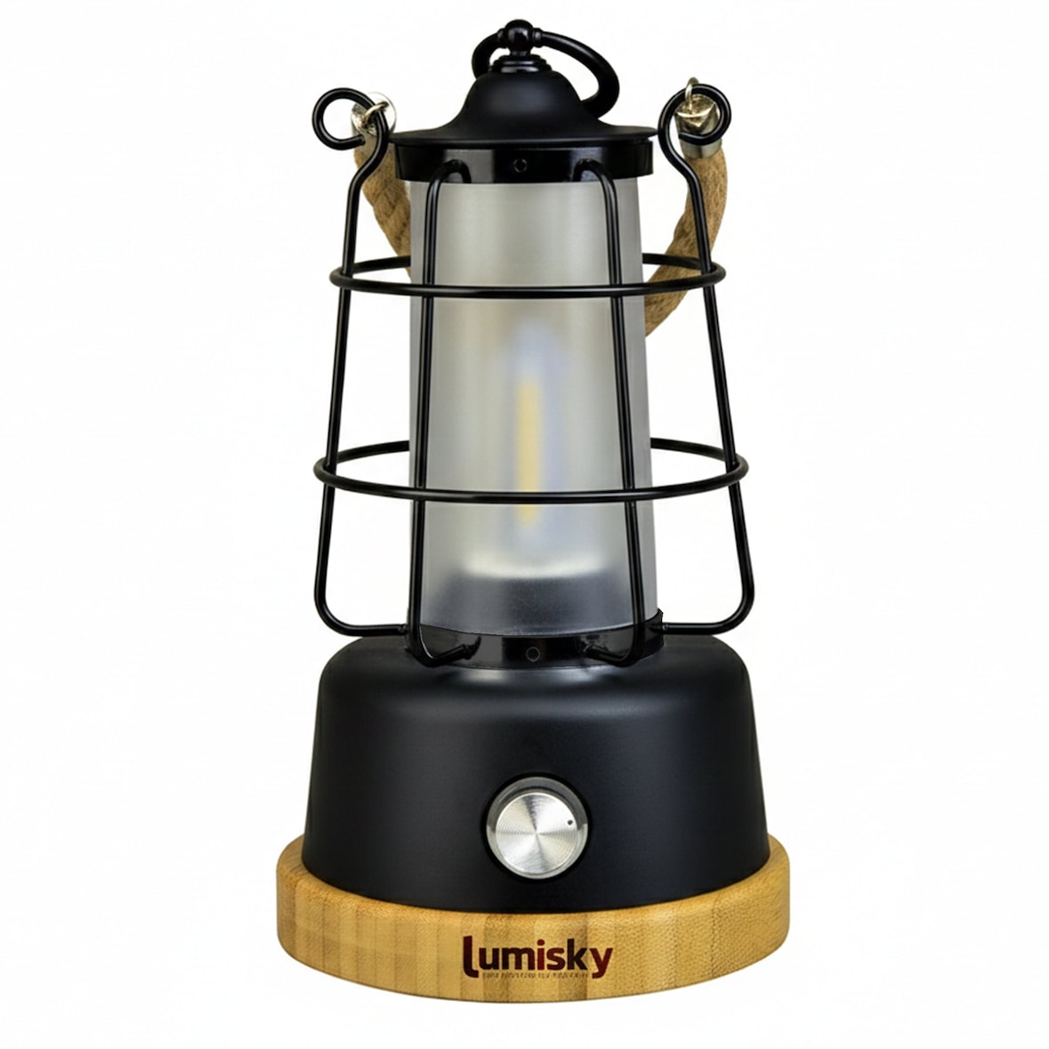 Lumisky Lanterne sans fil LED WILDY H23cm Acier Noir