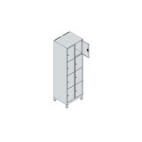 thumbnail of C+P Schließfachschrank Classic PLUS, Füße, 2 Abteile, 1950x600x500mm, 9016/9016