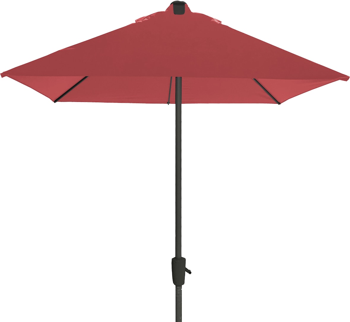 METRO Professional Mezzo ombrellone, acciaio / alluminio / poliestere, 2.1 x 1.3 x 2.4 m, apertura a manovella, rosso / grigio