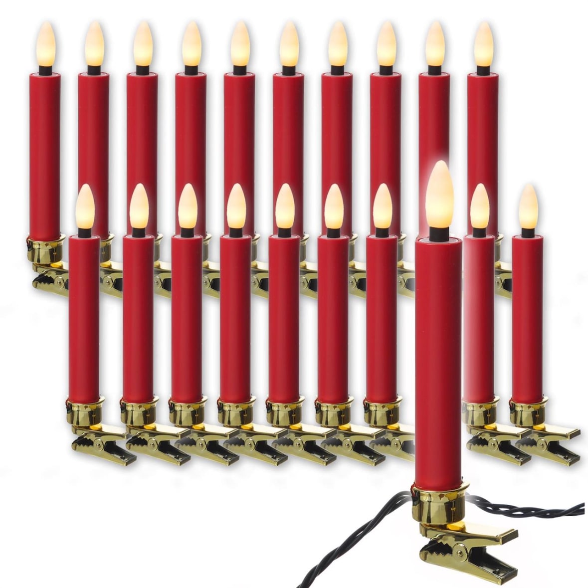 Weihnachtskerzen Lichterkette Weihnachtsbaum 20 Baumkerzen 9,5m Außen