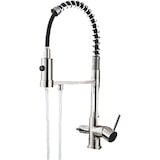 thumbnail of Bernd | Estera filtrante cepillada plateada para gastronomía de 3 vías Grifo ósmosis de acero inoxidable con resorte para cocina giratorio 360°