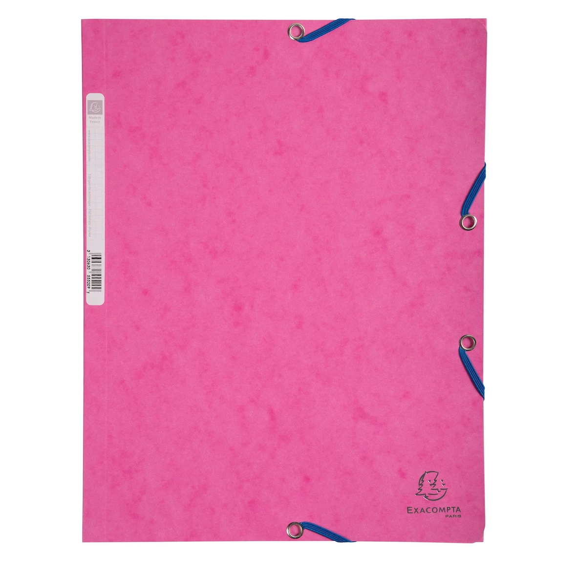 Exacompta  Cod. 55520E - Cartella 3 lembi con elastici in cartoncino lustré 400 g/mq - 24x32cm rosa  - Confezione da  25 pz.