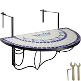 thumbnail of tectake Table de balcon rabattable 75 x 65 x 62 cm - blanc/bleu - 402766