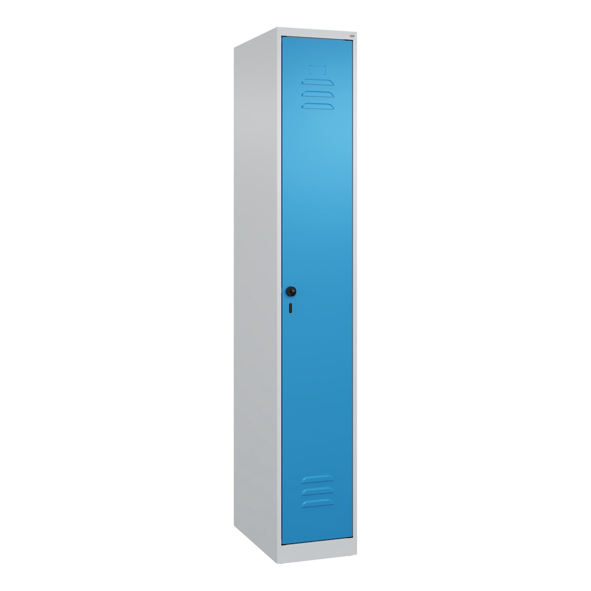 C+P Spind Classic PLUS, 1 Abteil, HxBxT 185x30x50cm, Sicherheitsdrehriegel, Hellgrau/Lichtblau von PROREGAL