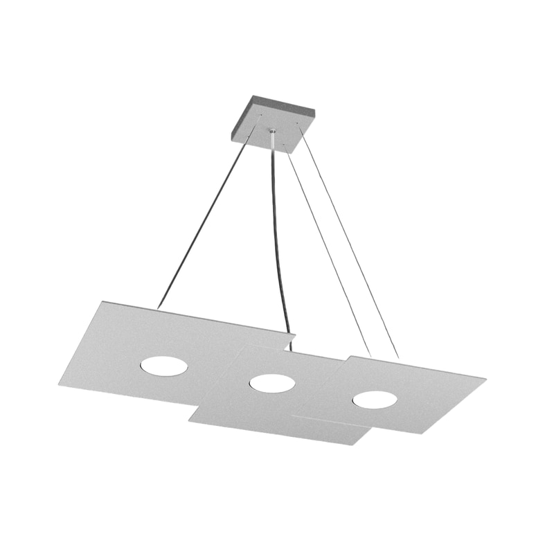Lámpara colgante moderna Toplight Plate de 67 x 35 cm en metal gris - Casquillo GX53x3 - Altura máxima 100 cm