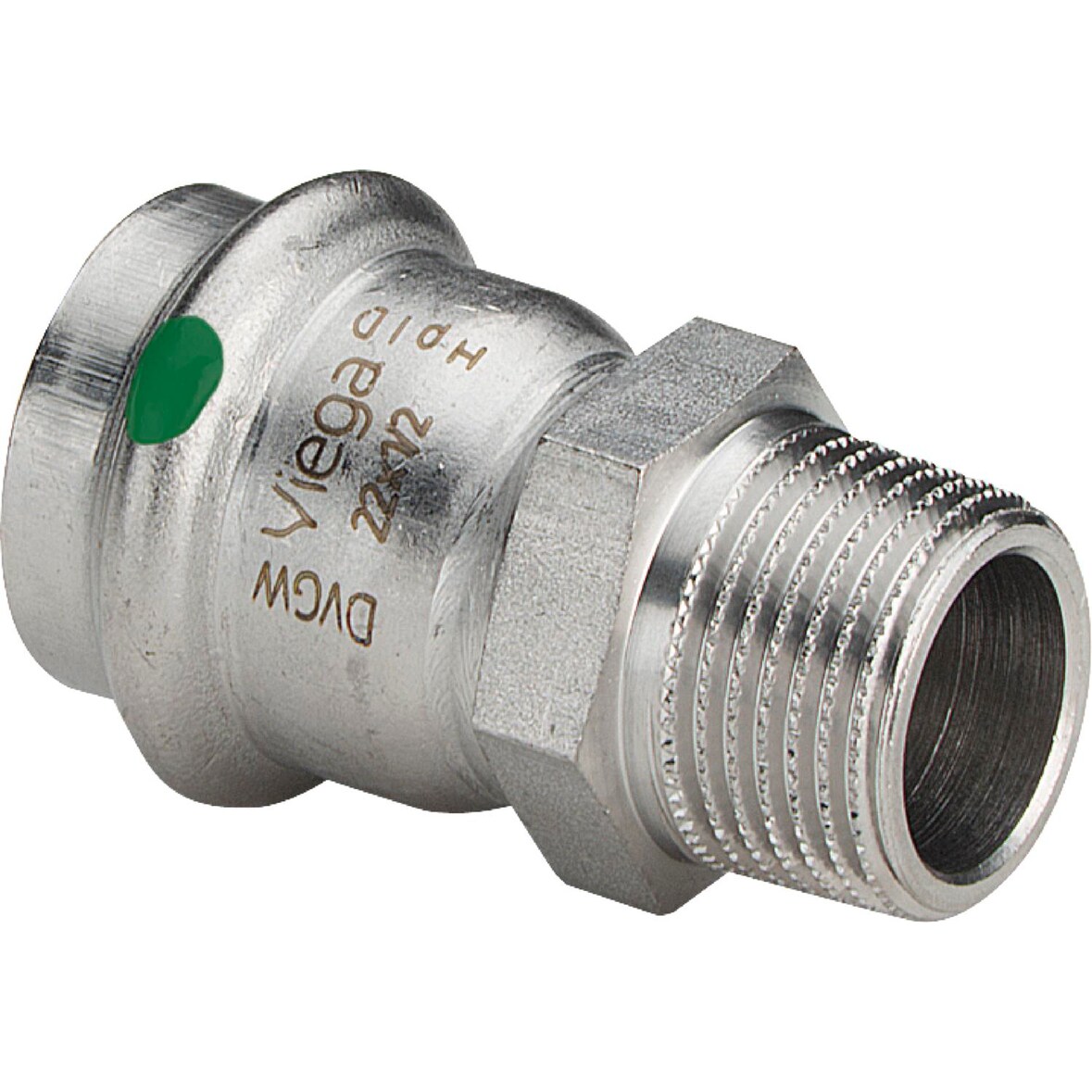 VIEGA Übergangsstück AG Sanpress Inox Edelstahl 22mmx1/2"