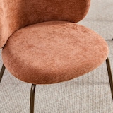 thumbnail of Merax Esszimmerstuhl 2er Set, Chenille orange, Polsterstuhl mit gebogener Rückenlehne, Metallbeine bronze, Küchenstuhl modern