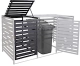 thumbnail of XL 1er-/2er-Mülltonnenverkleidung Erweiterung HWC-H62, Mülltonnenbox, 114x67x97cm Massiv-Holz ~ anthrazit