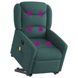 thumbnail of vidaXL Massagesessel mit Aufstehhilfe Dunkelgrün Stoff