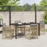 thumbnail of vidaXL 5-teiliges Garten-Dining-Set mit Kissen in Beige aus Poly Rattan