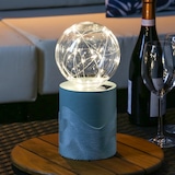 thumbnail of LED Solar Tischlampe GLOW grün Kugelleuchte mit Drahtlichterkette für Terrasse
